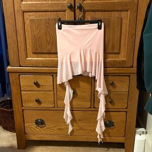 SHEIN Asymmetrical Pink Ruffle Skirt
